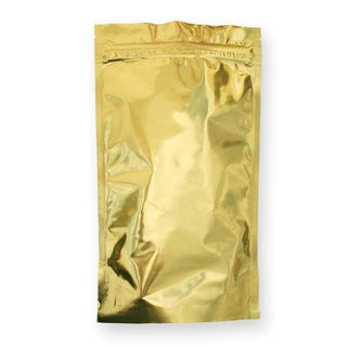 Coffee Bags - 100 Count. One Pound Stand Up Pouch with Zipper and Valve - GOLD.  100 Count