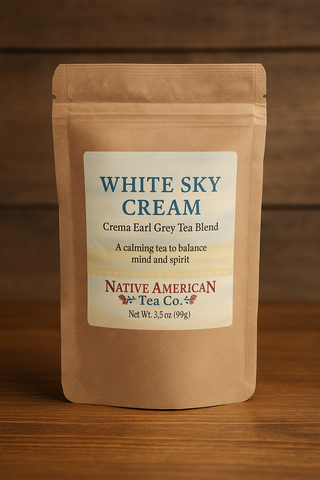 White Sky Cream Tea – 3.5 oz Resealable Pouch (Case of 12) | Earl Grey Crema Blend for Gift Shops &amp; Retail