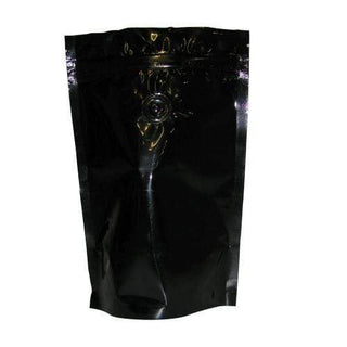 One Pound Gusseted Stand Up Black Zip Bag - BLACK 100CT