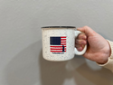 American Flag Mug - Ceramic Campfire Mug USA  Patriotic