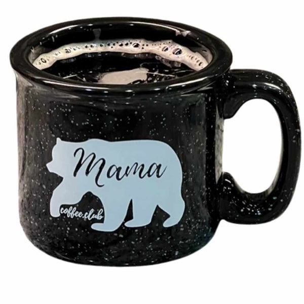 Mama Bear Cup Black Ceramic Mug 15 ounce