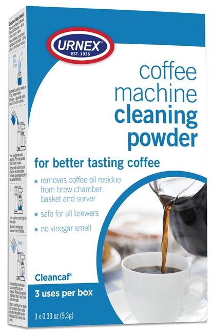 Urnex Coffee Maker, Cleancaf Cleaning Powder 3-Pack