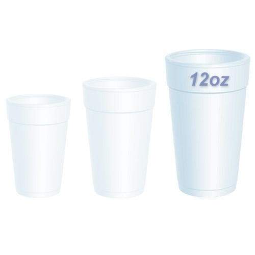 Dart Styrofoam Cups - 12J12 - 12oz Size size - Case of 1,000