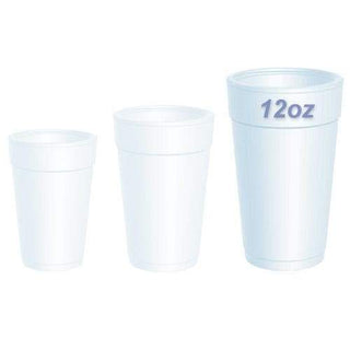 Dart Styrofoam Cups - 12J12 - 12oz Size size - Case of 1,000