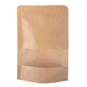Half Pound Stand-Up Zip Window Bags - Tan Kraft