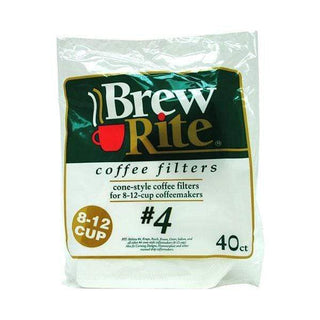 Brew Rite Coffee Filters - #4 Cone (Paper, No. 4 Size) - Box of 480
