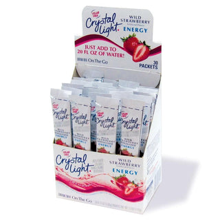 Crystal Light Drink Mix - Wild Strawberry Energy - On The Go Sticks - 30 ct